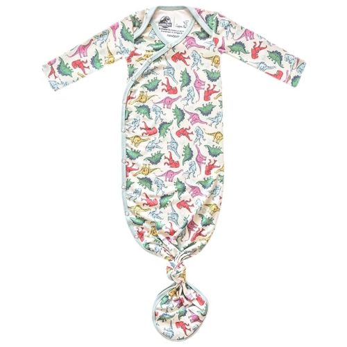 Newborn Knotted Gown "Dinosaurs of Jurassic Park" by Copper Pearl