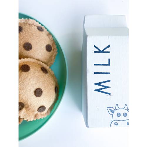 Felt Food Play Set : Milk & Cookies