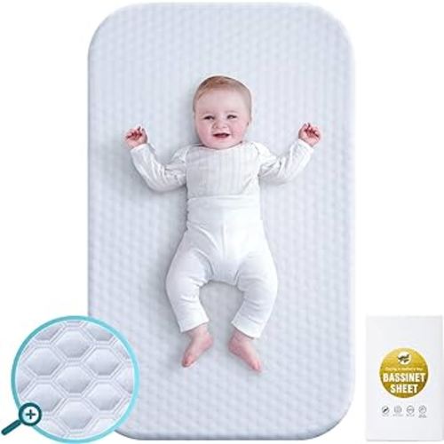Rocking Bassinet Sheet Fitted, Ultra Soft Bassinet Mattress Protector, 1 Pack