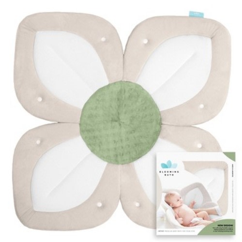 Blooming Bath Lotus Baby Bath, Color: Cream/Olive