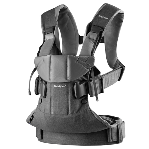 BabyBjörn Baby Carrier One, Woven Mix, Denim Gray/Dark Gray