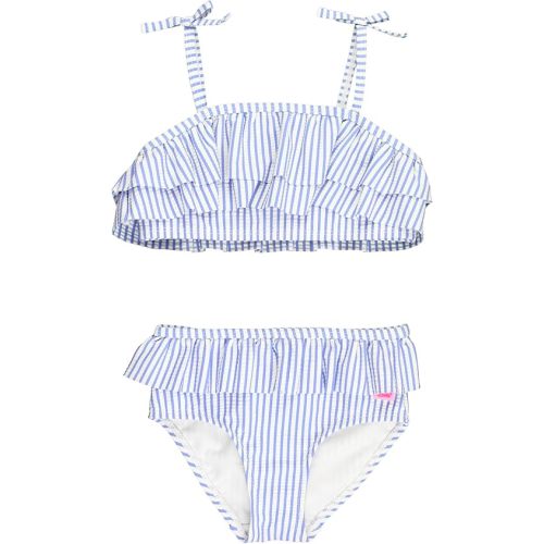 RuffleButts Girls UPF50+ Sun Protection One Shoulder Ruffle Tankini Two Piece Swimsuit