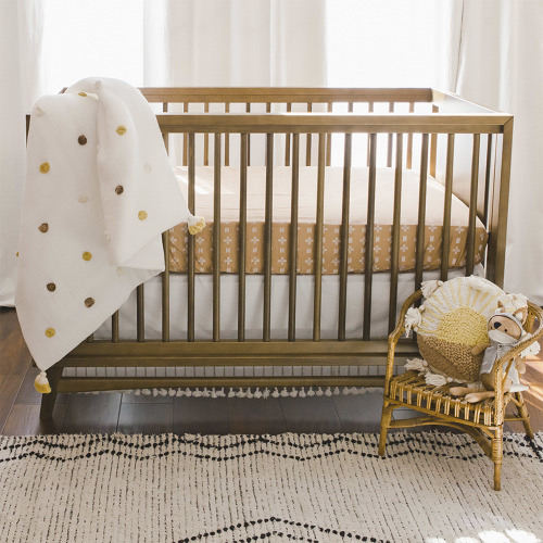 Kendi Neutral Copper Baby Crib Sheet | Crane Baby
