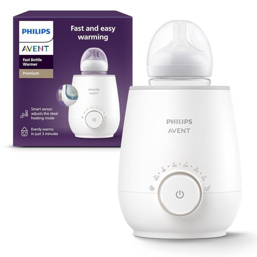 Philips Avent Premium Chauffe-biberon rapide avec contrôle intelligent de la température, technologie bain d'eau, arrêt automatique, modèle SCF358