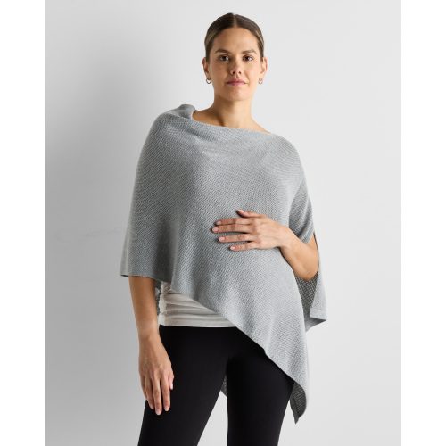 Lightweight Cotton Cashmere Nursing Shawl in Heather Oatmeal