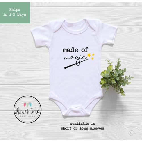 Made of Magic Onesie®, Magic Baby Shower Gift, Cute Baby Clothes, Wizard Baby Bodysuit, Unisex Baby Clothes, Magic Baby Bodysuit,Magic Shirt