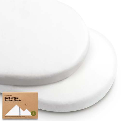 2-Pack Soothe Fitted Bassinet Sheets - Soft White / 33 x 17