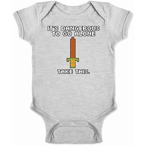 Pop Threads Its Dangerous To Go Alone Take This 8 Bit Gaming Infant Baby Boy Girl Bodysuit