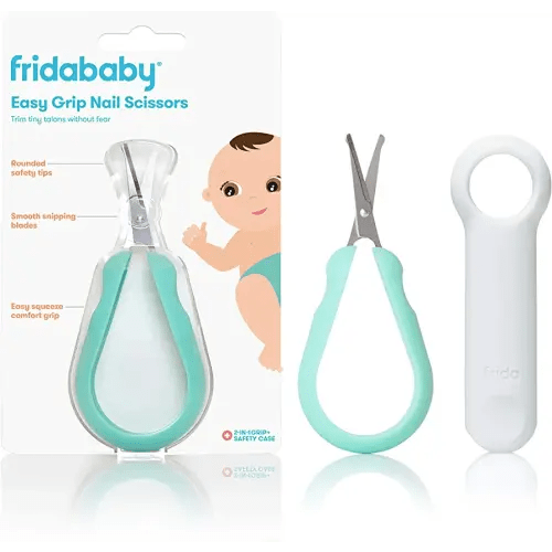 Frida Baby Easy Grip Nail Scissors | Grooming Essentials Safe for Infant Newborn Toddler Nails