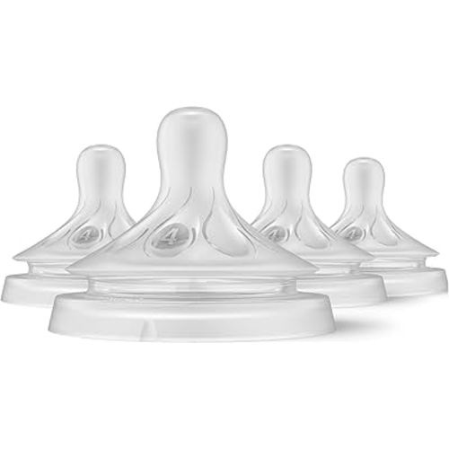 Philips Avent Natural Response Nipples, Fast Flow (Flow 4), 4-Pack, SCY964/04