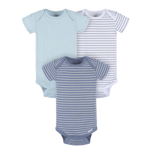 Gerber Baby Neutral Short Sleeve Bodysuits, 3-Pack, Sizes Newborn - 24 Months