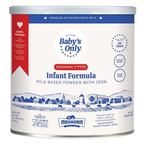 Baby's Only Infant Complete Nutrition Baby Formula - Milk Based Powder with Iron, Vitamin D, Calcium & Choline - Mehadrin Certified Kosher Baby Food (0-12 months)