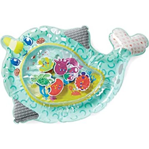Infantino Wee Wild Ones Pat & Play Water Mat - Narwhal Themed Water mat for Infants and Older Babies, for Tummy time and Sensory Play