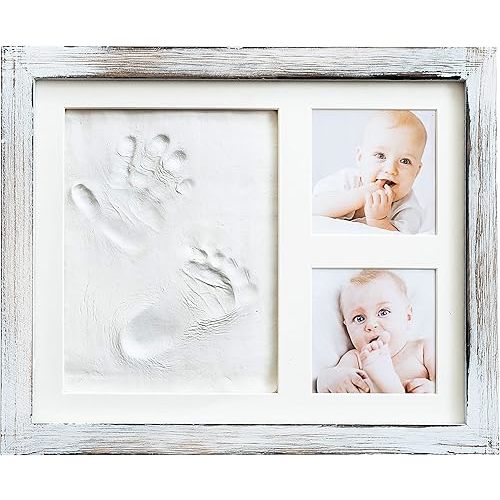 MAINEVENT Baby Footprint and Handprint Kit - 3 Month Old Baby Keepsake Gift - Feet and Handprint Frame
