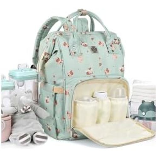 Diaper Bags Backpack for Mom Dad Baby Care Bag Maternity Nappy Bags for Boys Girls Large Green Pañaleras para bebe Baby Changing Bag Large Capacity Waterproof Multifunction Travel Backpack