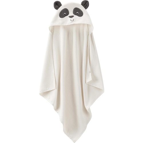 little planet by carter's Baby Organic Cotton Towel, Panda, OSZ