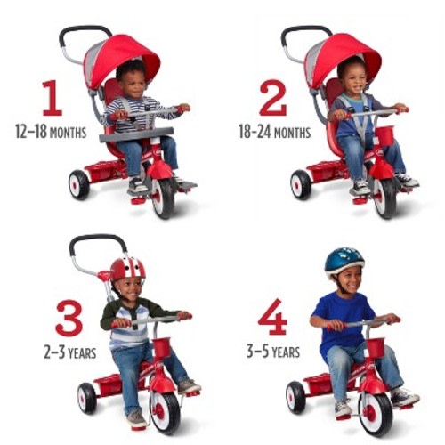 Radio Flyer 4-in-1 Stroll 'N Trike, Color: Red