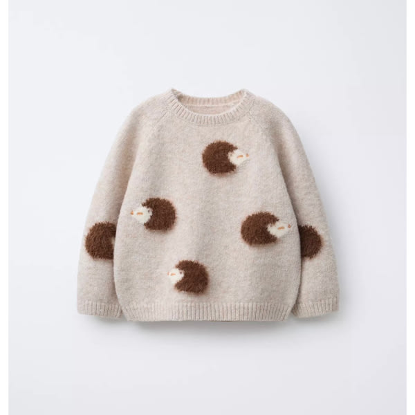 HEDGEHOG KNIT JUMPER - Light beige