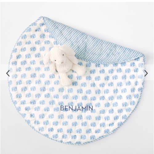 Block Print Quilted Play Mat