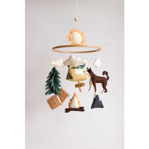 Camping baby mobile, hiking baby mobile, national park mobile