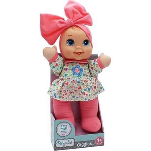 Baby's First Giggles Baby Doll Toy with Floral Top, Plastic, Washable Surface, 'Life-Like' Feel, for All Ages