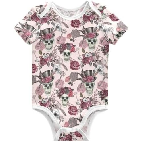 Ollabaky Unisex Baby Bodysuits Short Sleeve Cotton Baby Clothes for Girls 0-24 Months