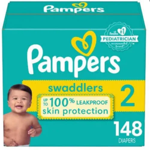 Amazon.com: Pampers Swaddlers Diapers - Size 2, One Month Supply (186 Count), Ultra Soft Disposable Baby Diapers