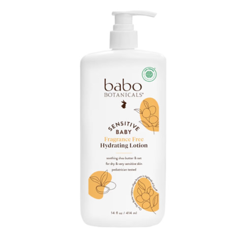 BABO Botanicals Sensitive Baby Fragrance-Free Daily Hydrating Baby Lotion - Shea Butter & Jojoba Oil - for Body & face - for Babies, Kids & Adults with Sensitive Skin - EWG Verified - Vegan