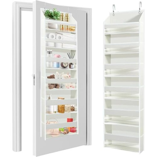 HOMELUX THEORY 1 PC Heavy Duty Over the Door Organizer 55x14x6.7, 6 Large Front & 12 Side Pockets, Hanging Storage Closet Door Organizer for Bedroom, Bathroom and Baby Nursery Storage (Ivory)