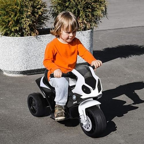Aosom 6V Kids Motorcycle Licensed BMW, Toddler Motorcycle with Headlight, Music, 3 Wheeled Electric Motorcycle for Kids, Gift for Boys & Girls, Black