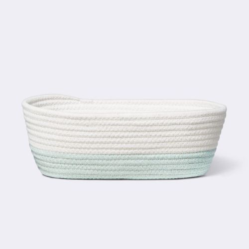 Oval Coiled Rope Bin with Color Band - Cloud Island™