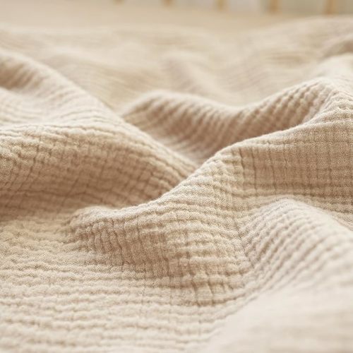 Konssy 2 PCS Muslin Fitted Crib Sheets 100% Cotton Baby Crib Sheets for Standard Crib Mattress (28 X 52 Inches), Soft and Breathable for Boys, Girls(Green, Summer Wheat) - Forest,wheat
