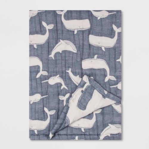 Muslin Quilt Blanket Whales - Cloud Island™