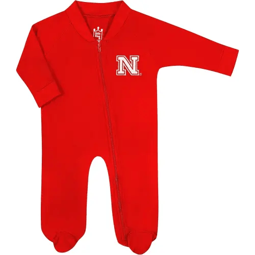 Little King NCAA Long Sleeve Full Zip Footed Romper-Sizes 0-3 Months 3-6 Months and 6-9 Months