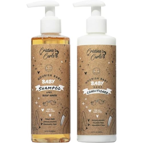Cristina's Curls Baby Shampoo & Conditioner Set – Gentle Cleanse Plus Soft Detangling
