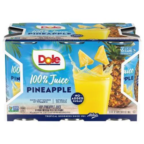 Dole 100% Pineapple Juice - 6pk/6 Fl Oz Cans