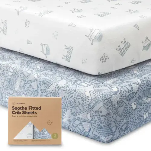 Soothe Fitted Crib Sheet - Excavation