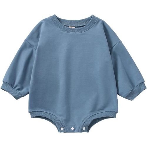 Baby Boy Girl Bubble Shirt Romper Outfit Short Sleeve Summer Bodysuit Top Newborn Oversized Crewneck Jumpsuit