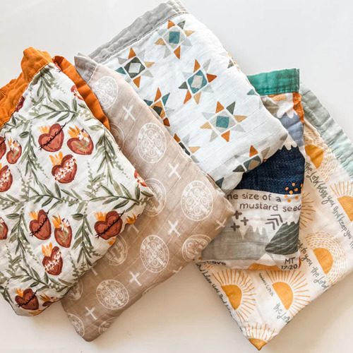 Holy Family Hearts Blanket or Swaddle
