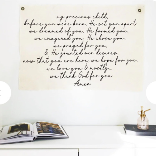 My Precious Child Prayer Canvas Flag – AmorClothingCo.