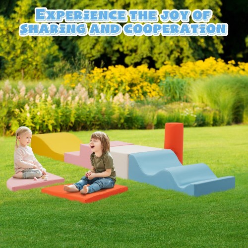 EROMMY Soft Foam Climbing Blocks for Toddlers Ages 1-3, Indoor Baby Climb and Crawl Playset in Classic & Macaron Colors