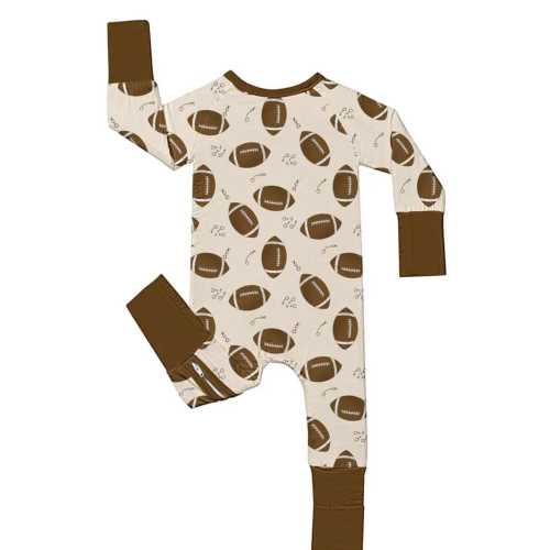 Football Bamboo Pajamas, Bamboo Baby Pajamas, Convertible Zipper Footie, Bamboo Sleeper, Bamboo Zipper Romper, Baby Shower, Baby Shower Gift