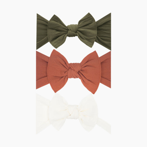 Baby Bling Classic Knot Headband Set (3 pack) - Army Green, Clay, And Ivory