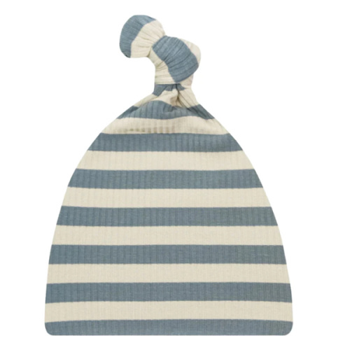 Lou Lou & Co - Infant Lincoln Ribbed Knotted Hat in Blue Stripes