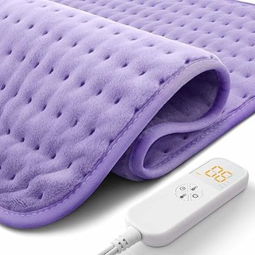 Ultra-Wide Microplush Heating Pad - 20"x24" Electric Heating Pad for Back, Neck, Shoulder Pain and Cramps - Moist Heat Option, Machine Washable, Auto-Off - Gifts for Women, Mom, Grandma, Wife