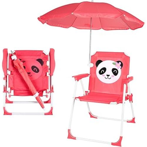 PLULON Kids Beach Chair with Umbrella Folding Lawn and Camping Chair with Summer Shade Children's Beach Chair for Beach Pool Travel Outdoor(for 1-5 Years Old)