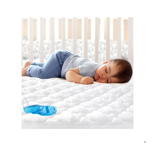 Crib Mattress Protector Sheets Fitted Waterproof Crib Mattress Pad Cover, Noiseless & Machine Wash 100% Absorbent Crib/Toddler Mattress Protector Sheet Quilted, White, 52" x 28"