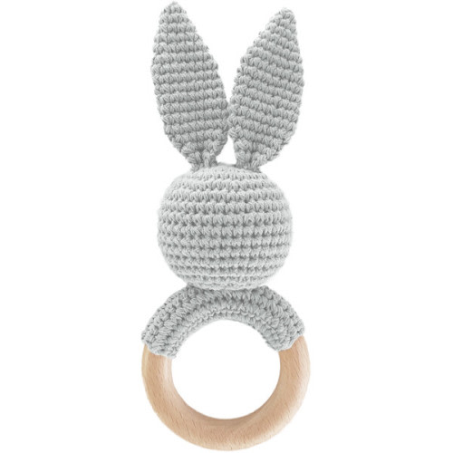 Cotton Crochet Rattle Teether Bunny - The Blueberry Hill | Maisonette