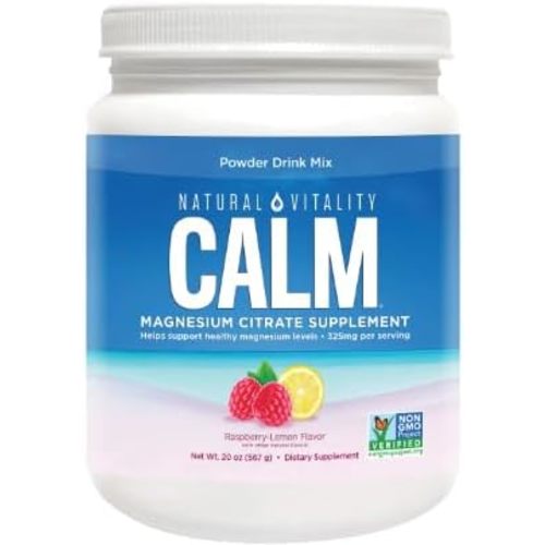 Natural-Vitality Calm Magnesium Citrate Powder, Raspberry Lemon Flavor, 20 Ounces