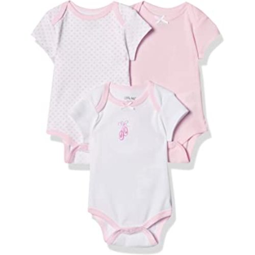 Little Me Baby Girl 3 Pack 100% Cotton Scratch Free Tag Bodysuits
